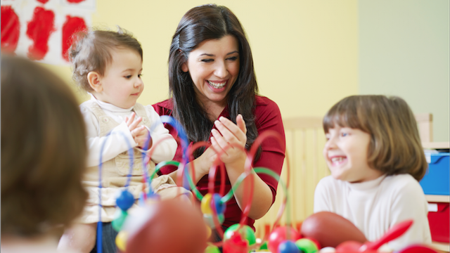 bigstock-Three-Little-Girls-And-Female--7559302 preschool play